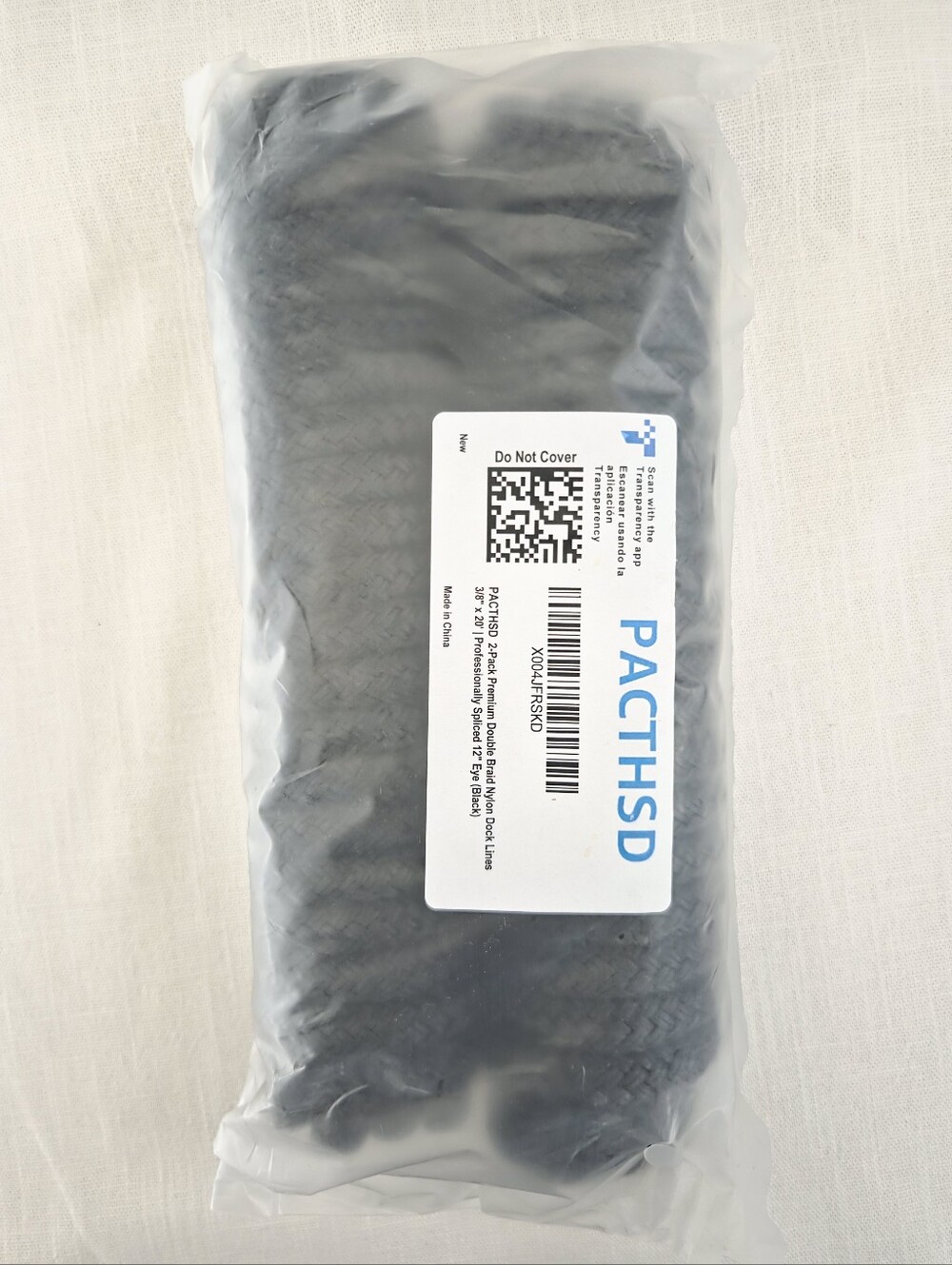 Pacthsd- 2 Pack Black Braided Dock Rope For Boat
